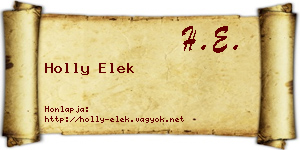 Holly Elek névjegykártya
